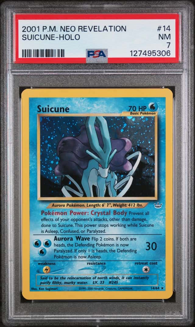2001 POKEMON NEO REVELATION #14/64 SUICUNE HOLO RARE PSA 7