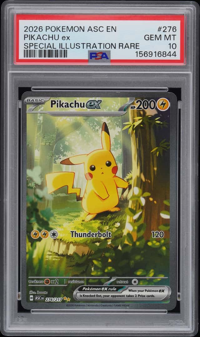 Pokemon TCG Pikachu ex 276/217 Me: Ascended Heroes SIR Holo EN PSA 10