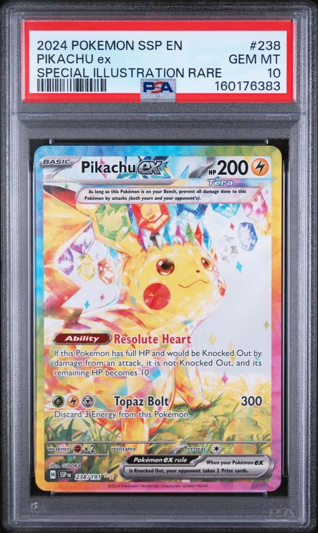 The Pokémon Company Pikachu ex 238/191 Surging Sparks SIR Full Art Holo PSA 10