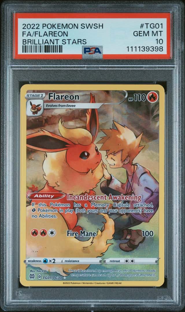 2022 Pokemon SWSH FA/Flareon Brilliant Stars #TG01 PSA 10