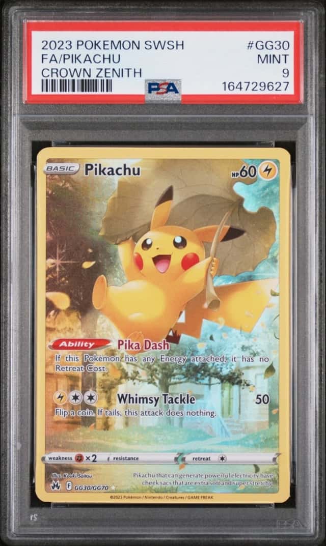 2023 POKEMON SWORD & SHIELD CROWN ZENITH #GG30 FULL ART/PIKACHU PSA 9