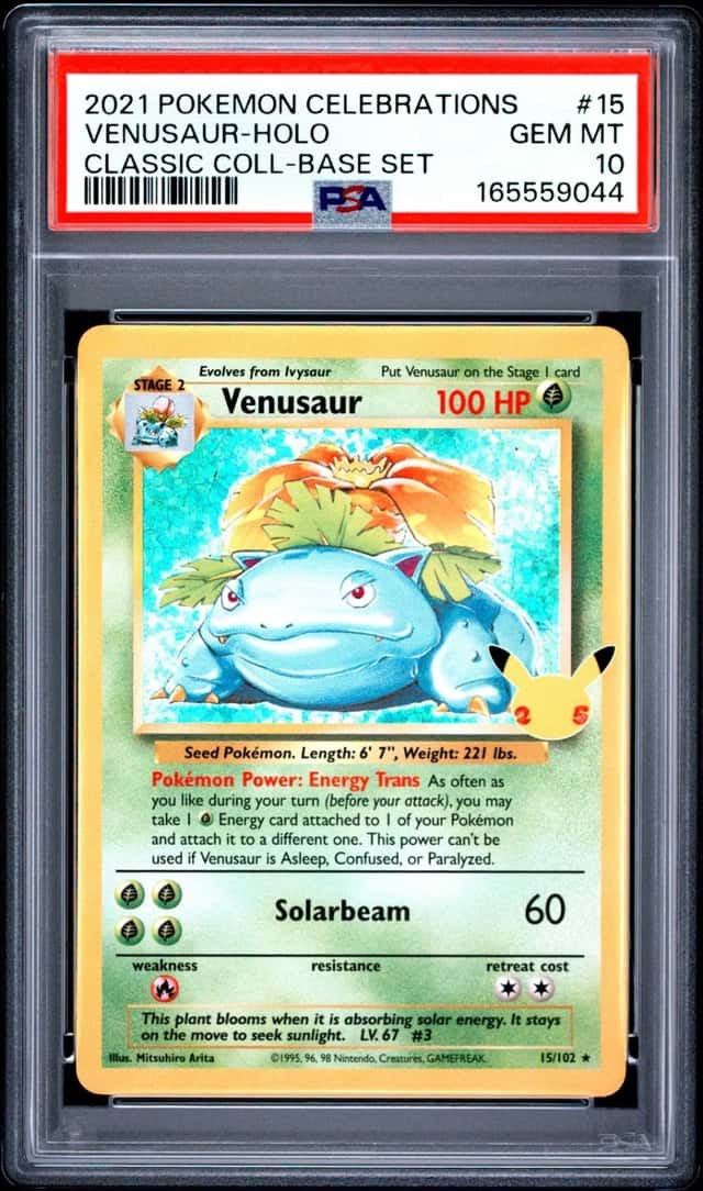 2021 POKEMON CELEBRATIONS CLASSIC COLLECTION #15 VENUSAUR-HOLO PSA 10