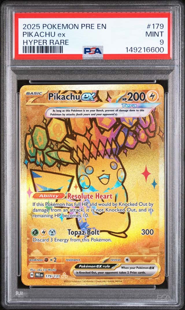 2024 POKEMON SURGING SPARKS #247/191 PIKACHU EX HYPER RARE PSA 9