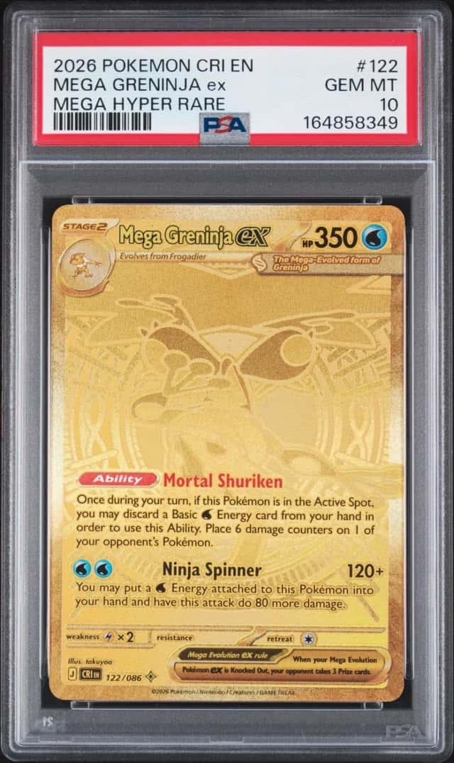 2026 POKEMON CRI EN-CHAOS RISING MEGA HYPER RARE #122 MEGA GRENINJA EX PSA 10