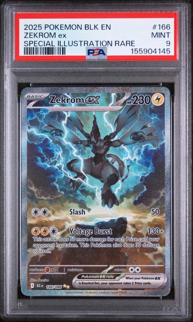 2025 POKEMON BLK EN-BLACK BOLT SPECIAL ILLUSTRATION RARE #166 ZEKROM EX PSA 9