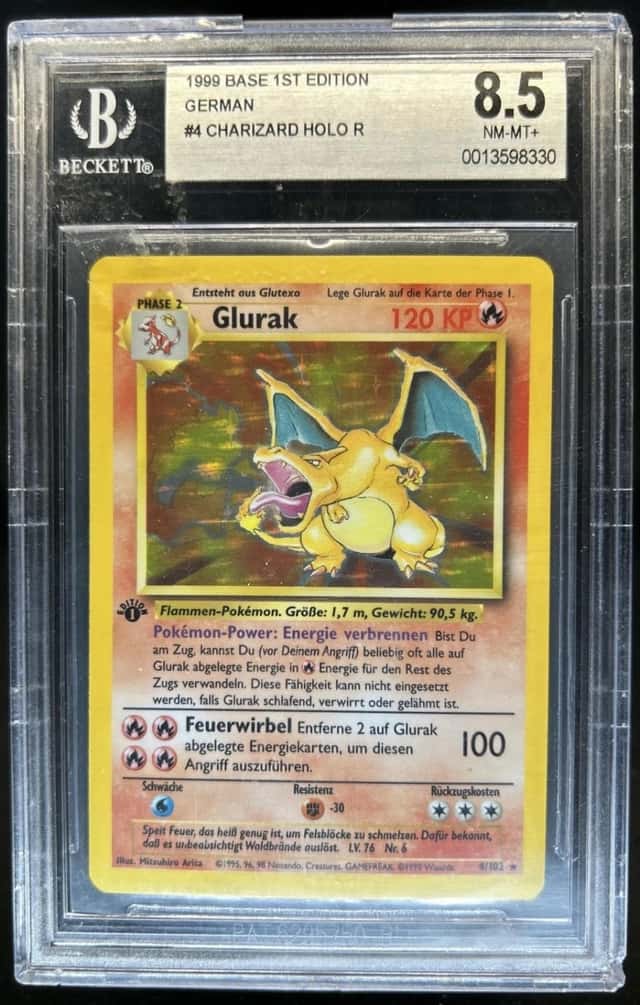 1999 Pokemon 1st Edition German Charizard #4/102 BGS 8.5