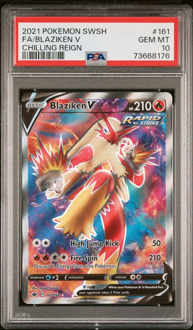 2021 Pokemon SWSH Chilling Reign #161 FA/ Blaziken V PSA 10 GEM MINT