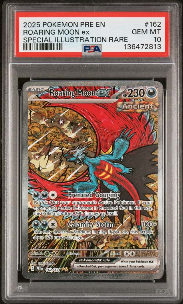 2025 Pokemon PRE EN Special Illustration Rare #162 Roaring Moon ex PSA 10