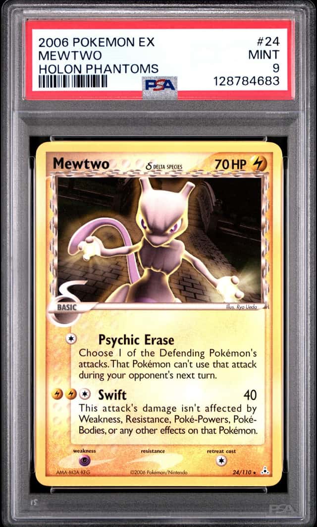 POKEMON MEWTWO 2006 EX HOLON PHANTOMS #24 PSA 9