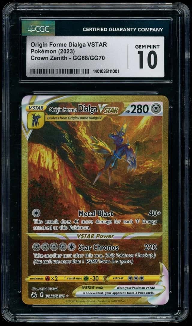 2023 Pokémon Origin Forme Dialga VSTAR GG Holo Crown Zenith #GG68/GG70 CGC 10