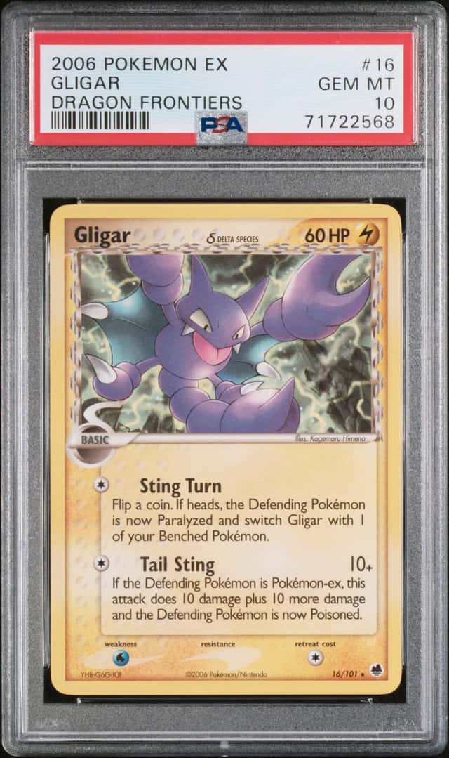 POKEMON GLIGAR 2006 EX DRAGON FRONTIERS #16 PSA 10