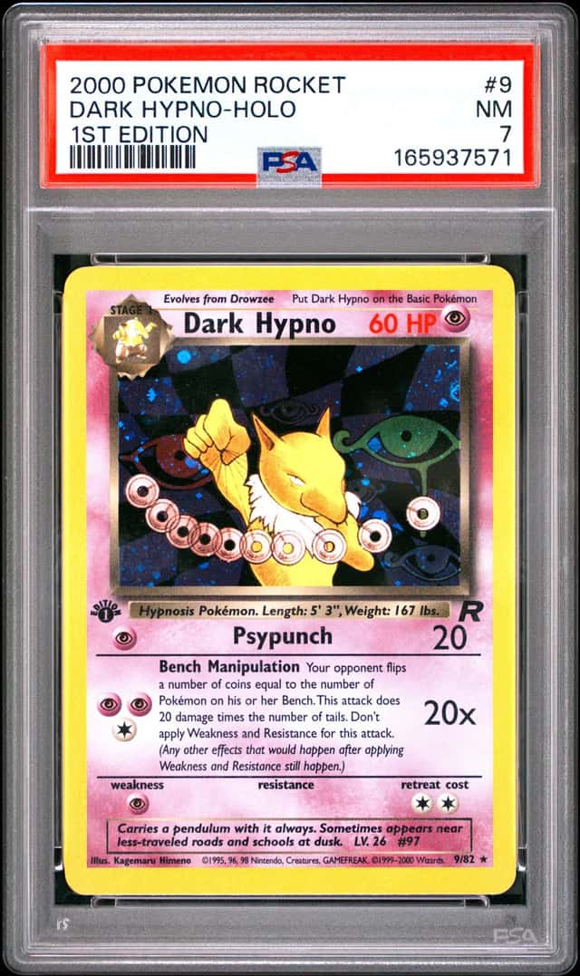 POKEMON DARK HYPNO 2000 ROCKET 1ST EDITION #9 HOLO PSA 7