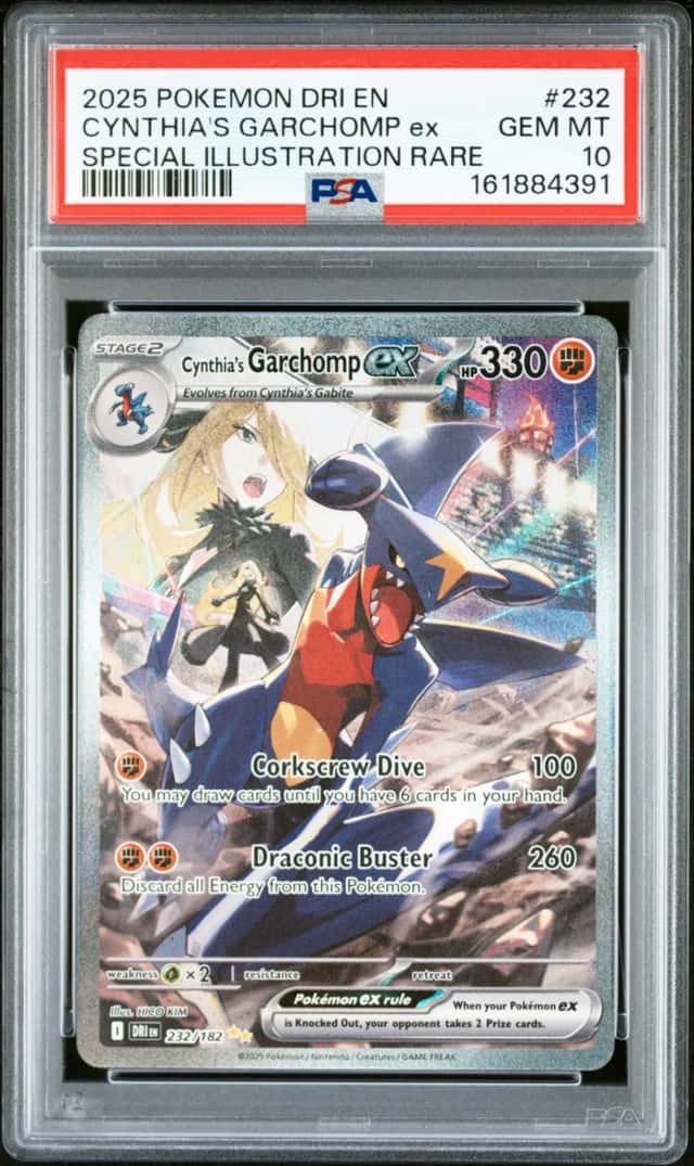 2025 POKEMON CYNTHIA'S GARCHOMP ex SPEC ILLUS RARE EN DESTINED RIVALS 232 PSA 10