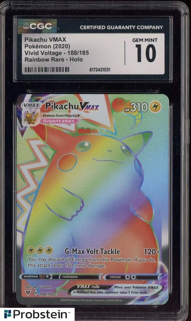 2020 Pokemon Vivid Voltage Rainbow Rare #188 Pikachu VMAX CGC 10 GEM MINT