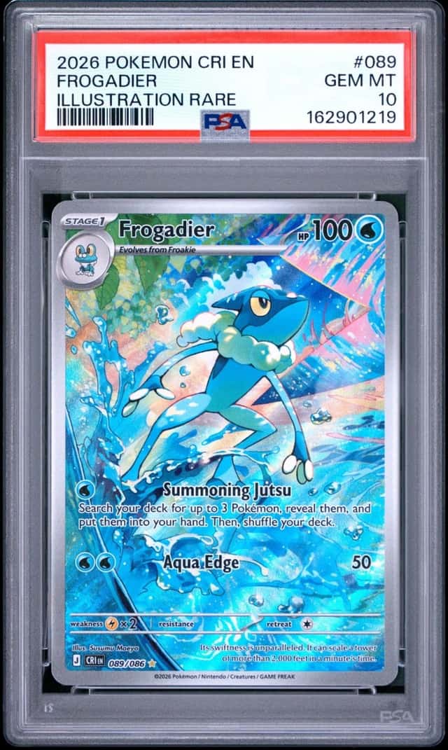 2026 POKEMON CRI EN-CHAOS RISING ILLUSTRATION RARE #089 FROGADIER PSA 10