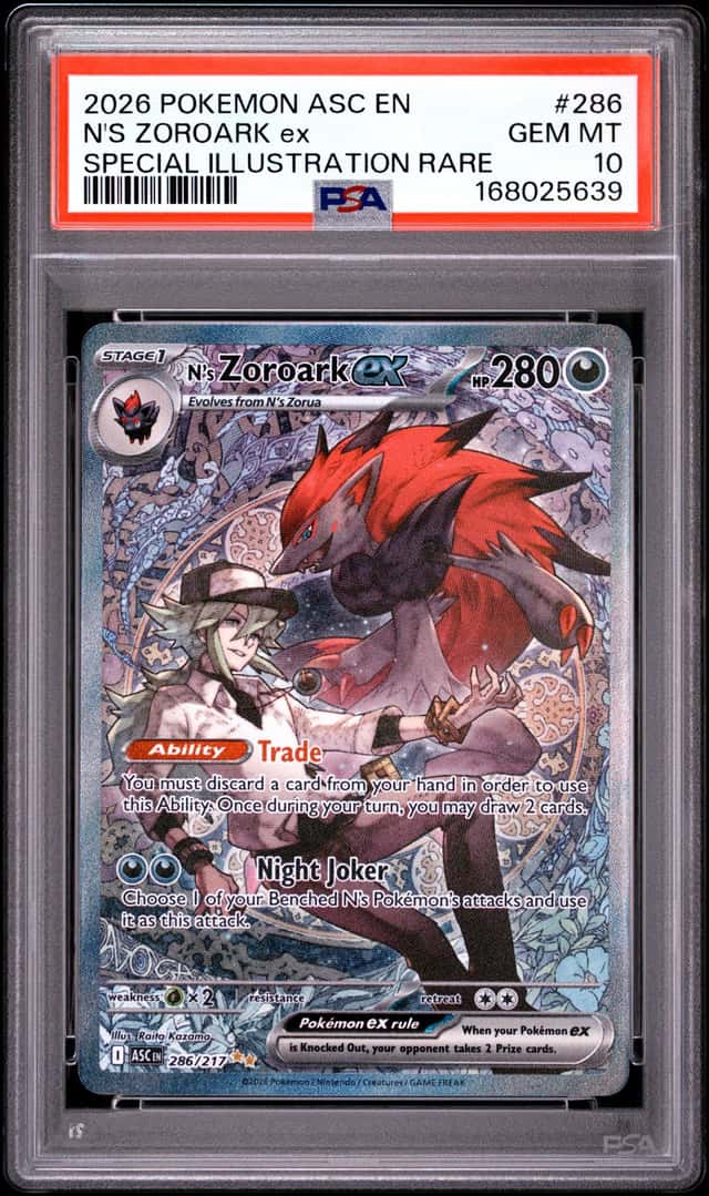 2026 POKEMON ASCENDED HEROES SPECIAL ILLUSTRATION RARE N'S ZOROARK EX PSA 10