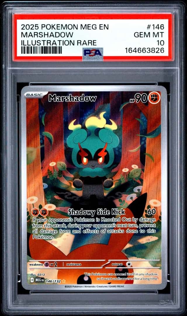 2025 POKEMON MEG EN-MEGA EVOLUTION ILLUSTRATION RARE #146 MARSHADOW PSA 10