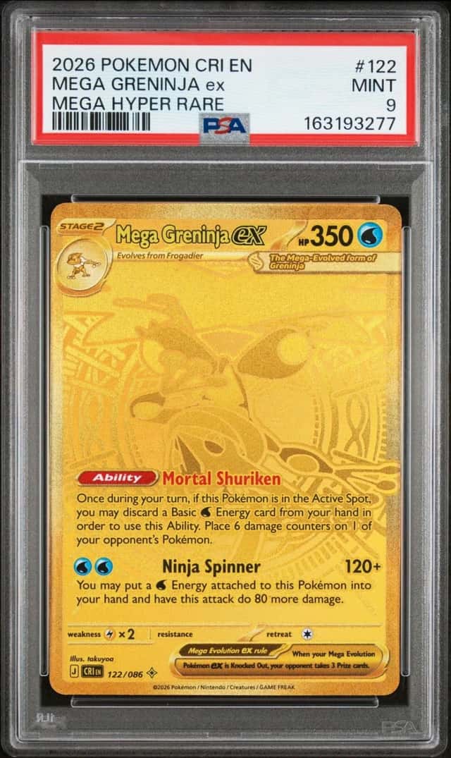 2026 POKEMON CRI EN-CHAOS RISING MEGA HYPER RARE #122 MEGA GRENINJA EX PSA 9