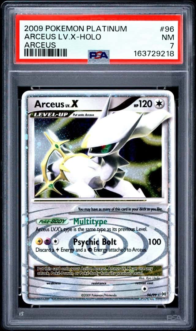 2009 POKEMON PLATINUM ARCEUS #96 ARCEUS LV.X-HOLO PSA 7