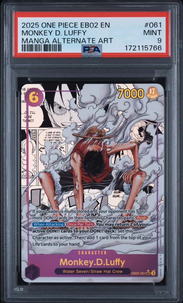 2025 One Piece EB02 EN Manga Alternate Art #061 Monkey D Luffy PSA 9 MINT