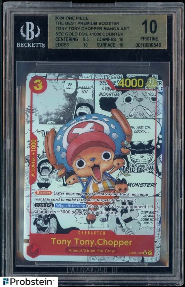 2024 One Piece The Best Premium EB01006 Gold Foil Tony Tony Chopper Manga BGS 10