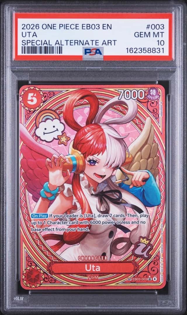 2026 ONE PIECE EB03-EXTRA BOOSTER HEROINES EDITION SPECIAL ALT ART UTA PSA 10
