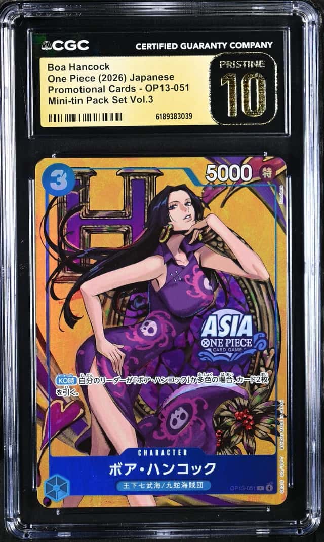 One Piece CGC 10 PRISTINE Boa Hancock R 2026 OP13-051 Mini-tin Pack Japanese