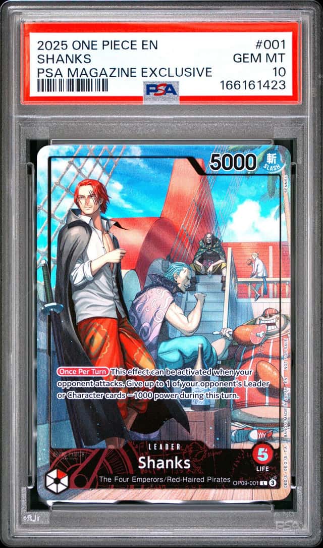 2025 ONE PIECE PROMOS PSA MAGAZINE EXCLUSIVE #001 SHANKS PSA 10