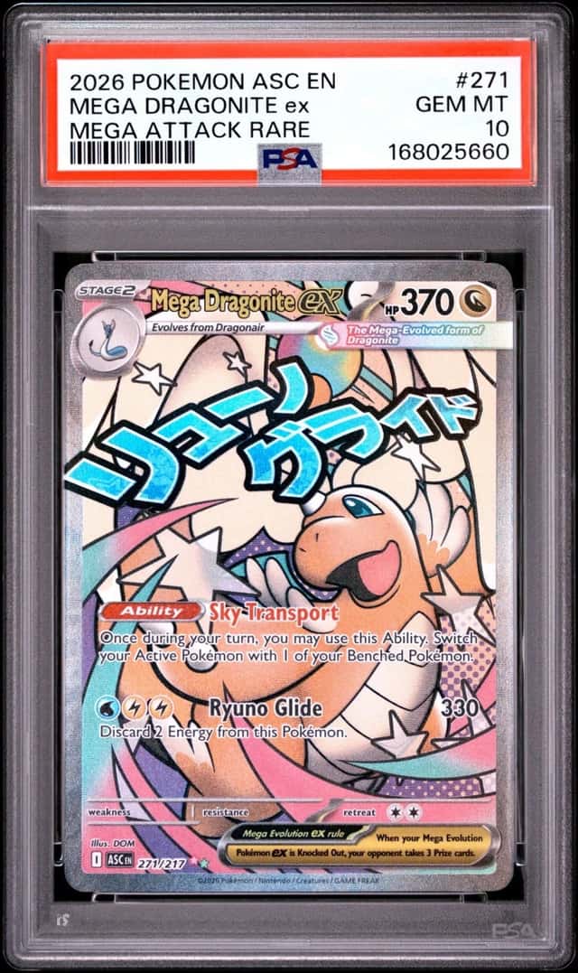 2026 POKEMON ASC EN-ASCENDED HEROES MEGA ATTACK RARE MEGA DRAGONITE EX PSA 10