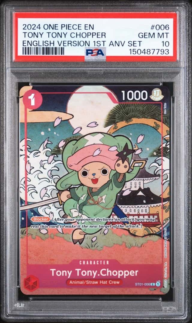 One Piece Tony Tony Chopper English Version 1st Anniversary Set ST01-006 PSA 10