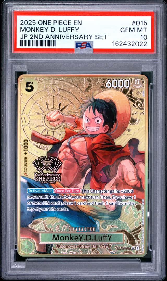 One Piece Monkey D. Luffy 2nd Anniversary Set ST13-015 Japanese PSA 10 Gem Mint