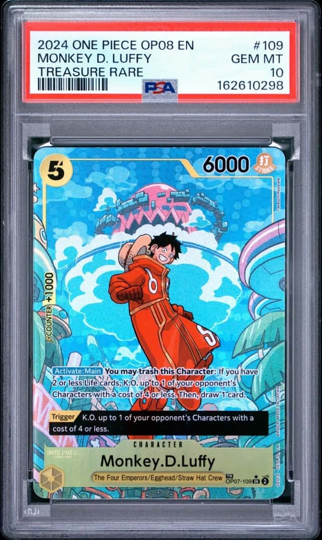 One Piece Monkey D. Luffy Two Legends Op08-109 Treasure Rare PSA 10 Gem Mint