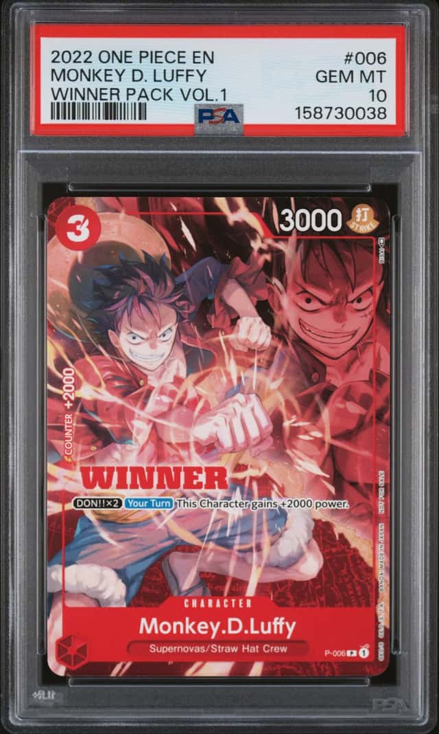 2022 One Piece EN Winner Pack Vol.1 #006 Monkey.D.Luffy PSA 10 GEM MINT