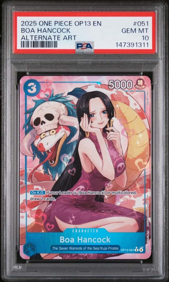 2025 ONE PIECE OP13-CARRYING ON HIS WILL ALTERNATE ART #051 BOA HANCOCK PSA 10
