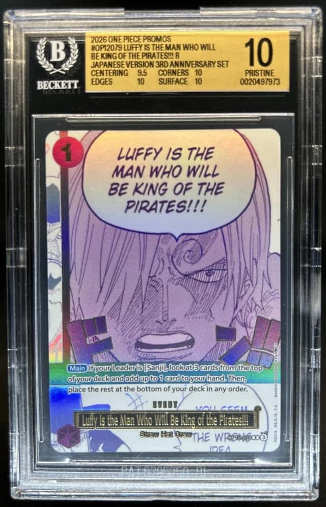2026 One Piece 3rd Anniv Japanese Luffy Be King Of The Pirates #OP12-079 BGS 10