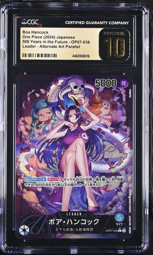 2024 One Piece BOA HANCOCK #OP07-038 Alt Art Leader Japanese CGC 10 Black Label