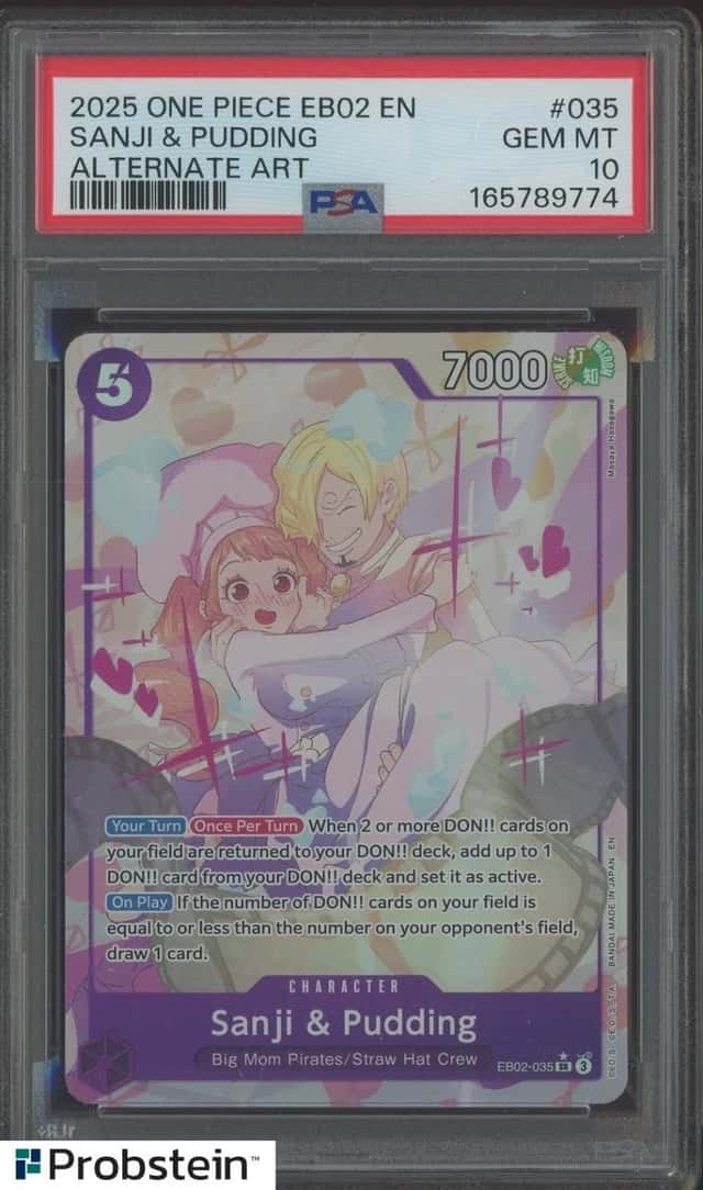 2025 One Piece EB02 EN Alternate Art #035 Sanji & Pudding PSA 10 GEM MINT