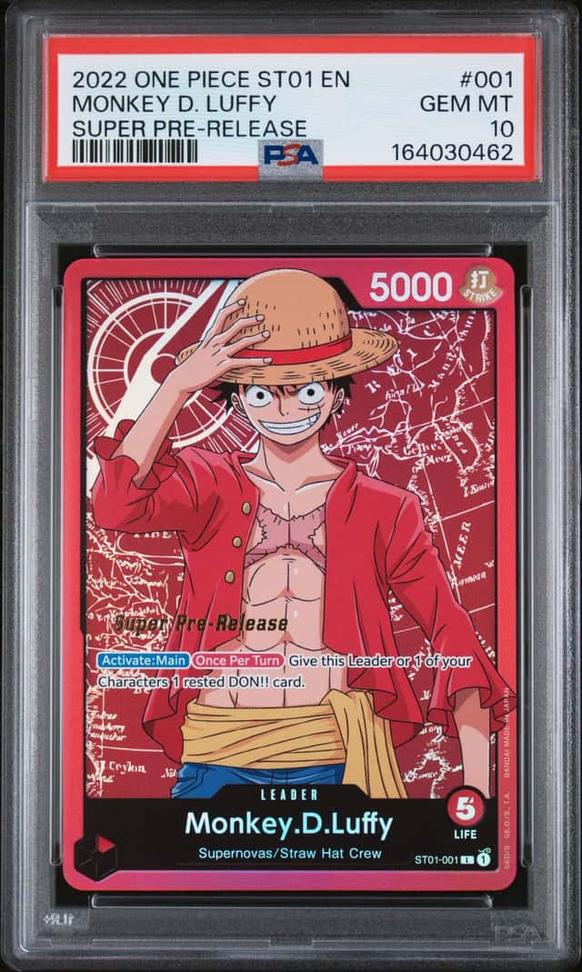 2022 One Piece ST01 Super Pre-Release Monkey D Luffy #ST01-001 PSA 10 GEM MINT