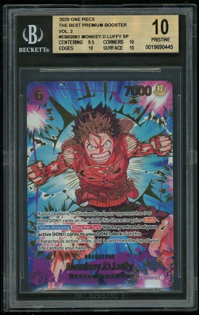 One Piece Monkey.D.Luffy SP 2025 Card Game OPCTB Prem Bstr Vol. 2 BGS 10