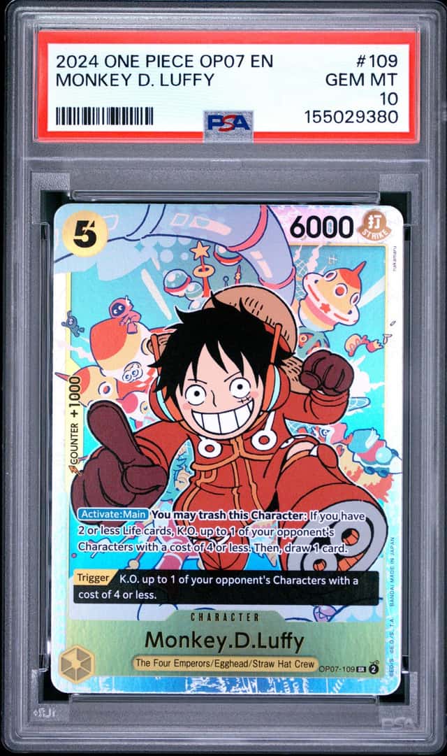 2024 One Piece 500 Years Monkey D. Luffy Super Rare #OP07-109 PSA 10