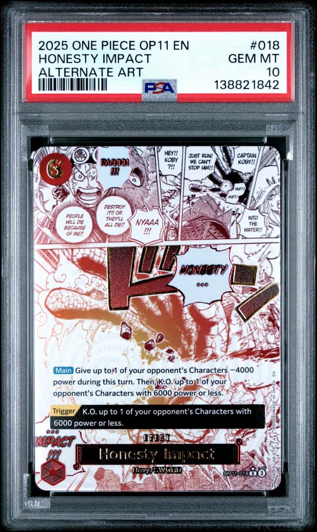 2025 One Piece OP11 Honesty Impact Alternate Art PSA 10