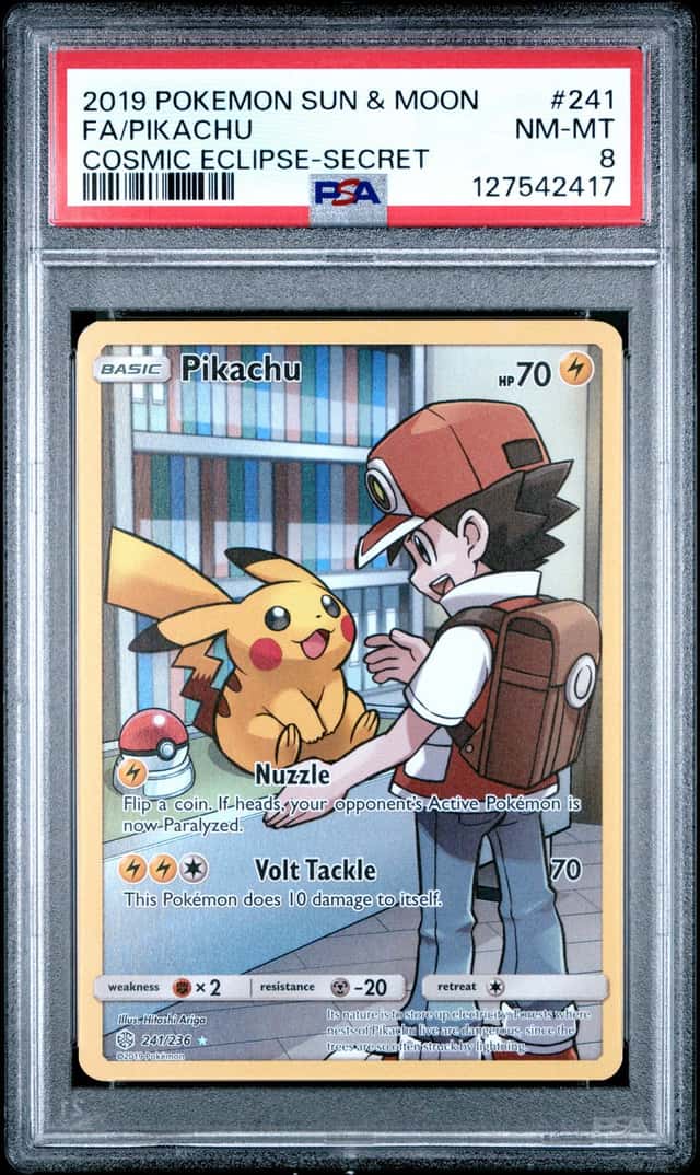 2019 Pokemon Sun and Moon Cosmic Eclipse Secret Rare Pikachu #241