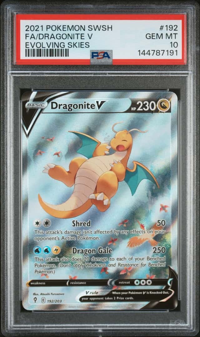 2021 Pokemon Sword and Shield Evolving Skies Dragonite V #192