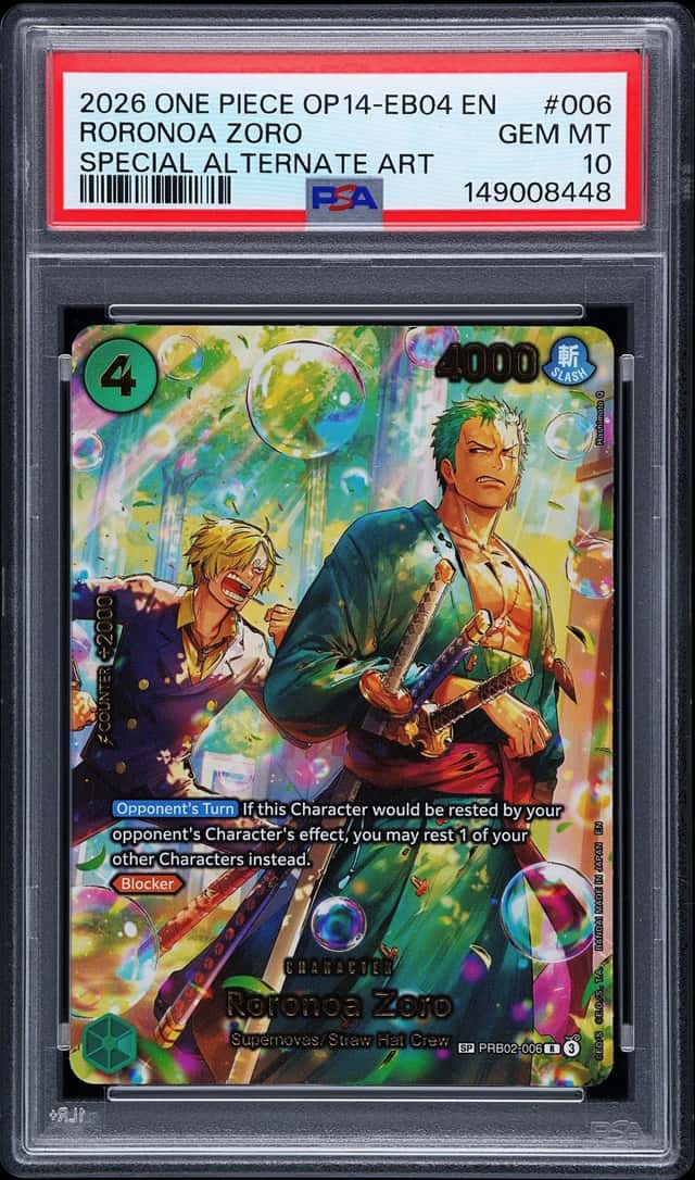 2026 One Piece the Azure Sea's Seven Special Alternate Art Roronoa Zoro #PRB02-006