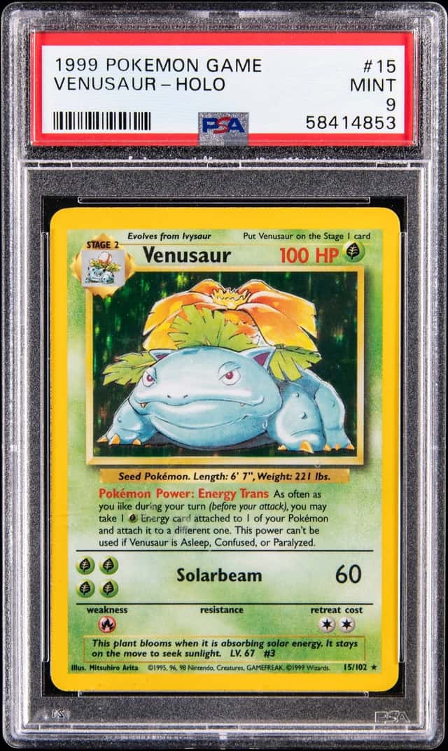 1999 Pokemon Base Set Holo #15 Venusaur - PSA MINT 9