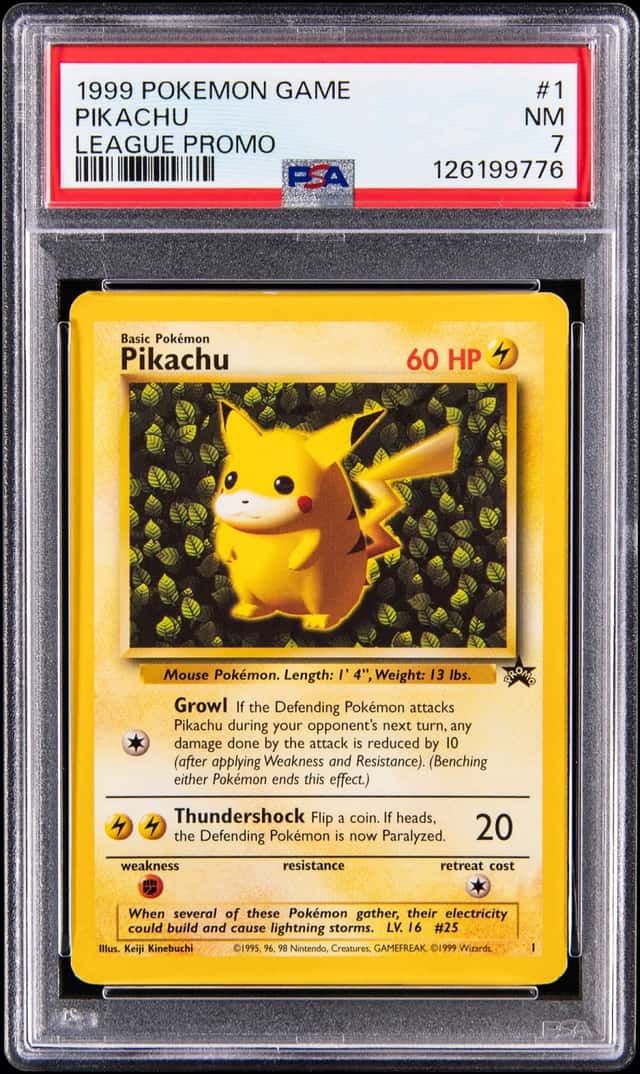 1999 Pokemon League Black Star Promo #1 Pikachu - PSA NM 7