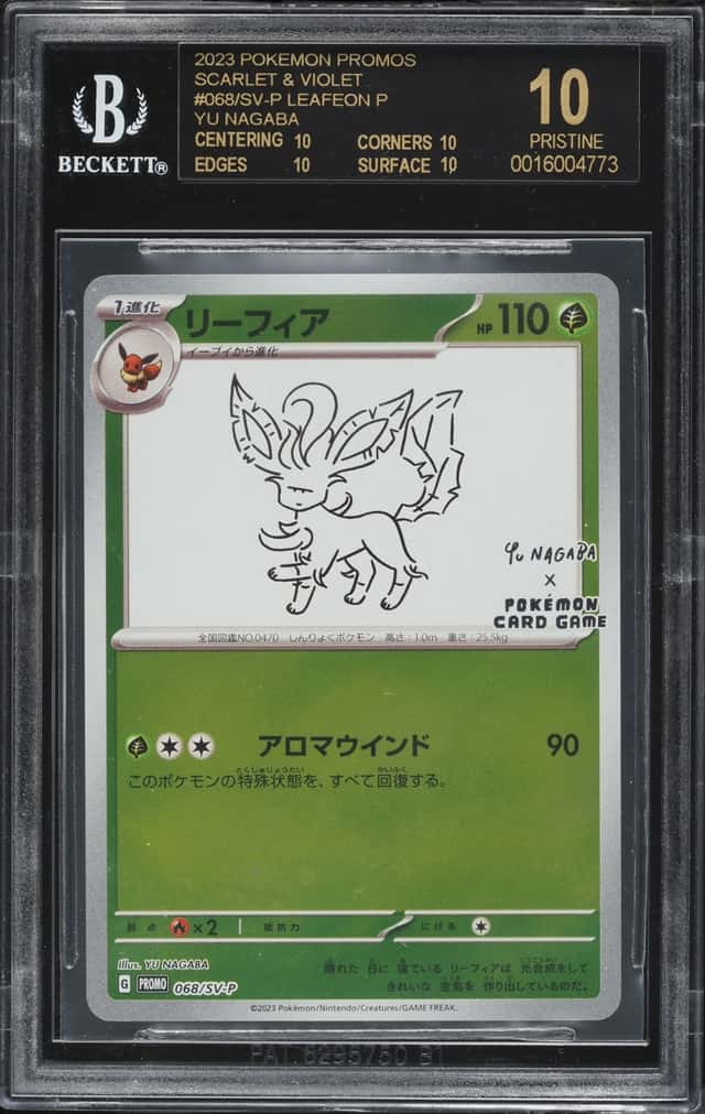 2023 Pokemon Japanese Scarlet & Violet Promo Yu Nagaba Leafeon #68 BGS 10 PRISTINE, BLACK LABEL