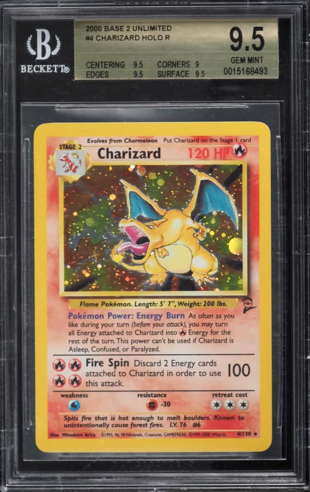2000 Pokemon Base Set 2 Holo Charizard #4 BGS 9.5 GEM MINT