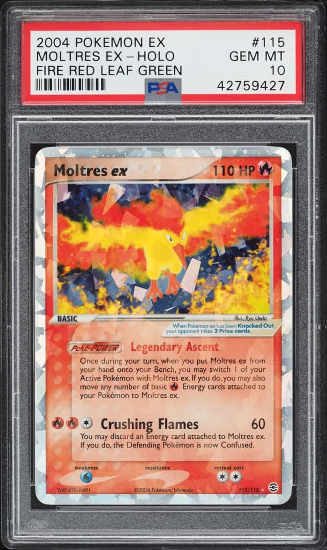 2004 Pokemon EX Fire Red & Leaf Green Holo Moltres ex #115 PSA 10 GEM MINT