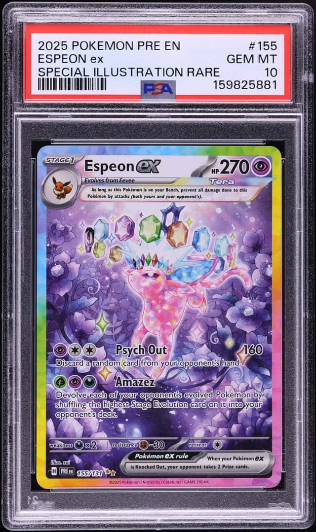 2025 Pokemon Scarlet & Violet Prismatic Evolutions SIR Espeon Ex #155 PSA 10 GEM MINT